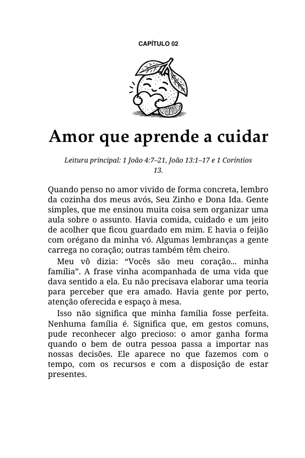 Abertura do capítulo sobre amor